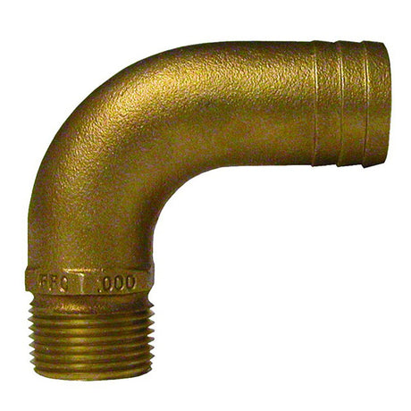 GROCO 1-1/2" NPT x 1-3/4" ID Bronze Full Flow 90° Elbow Pipe to Hose Fitting - FFC-1500 - CW74184 - Avanquil