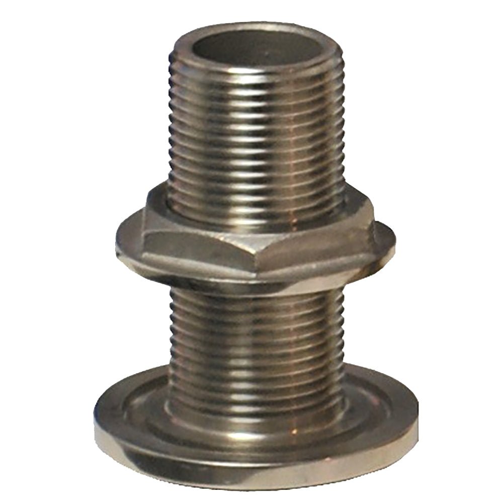 GROCO 1-1/4" NPS NPT Combo Stainless Steel Thru-Hull Fitting w/Nut - TH-1250-WS - CW74302 - Avanquil