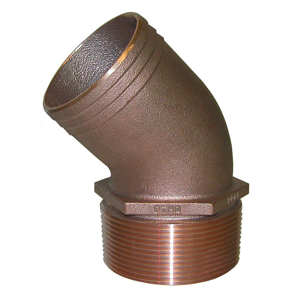 GROCO 1-1/4" NPT Bronze 45 Degree Pipe to 1-1/4" Hose - PTHD-1250 - CW75263 - Avanquil