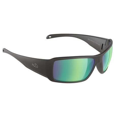 H2Optix Stream Sunglasses Matt Black, Brown Green Flash Mirror Lens Cat.3 - AntiSalt Coating w/Floatable Cord - H2020 - CW87261 - Avanquil