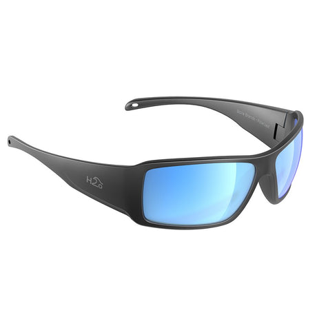 H2Optix Stream Sunglasses Matt Gun Metal, Grey Blue Flash Mirror Lens Cat.3 - AntiSalt Coating w/Floatable Cord - H2021 - CW87262 - Avanquil