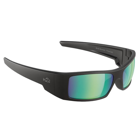 H2Optix Waders Sunglasses Matt Black, Brown Green Flash Mirror Lens Cat.3 - AntiSalt Coating w/Floatable Cord - H2012 - CW87265 - Avanquil