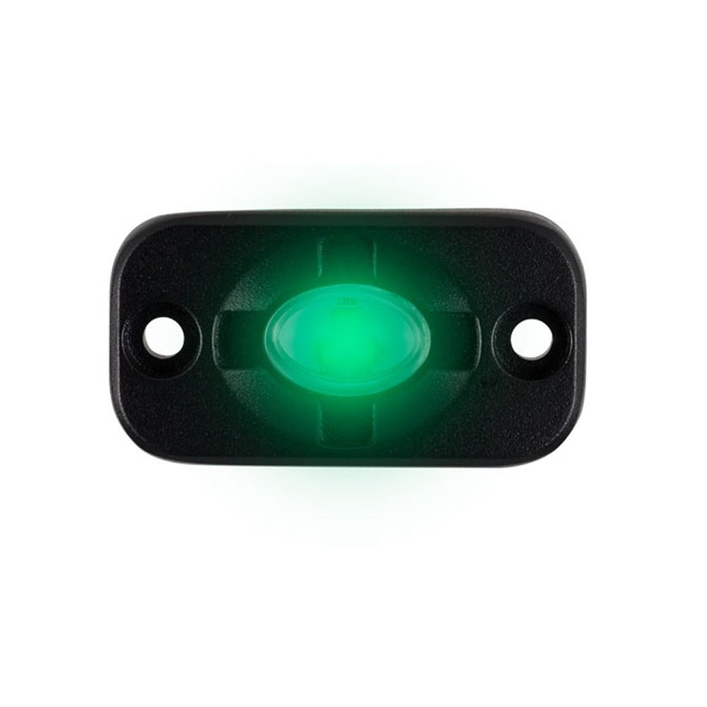 HEISE Auxiliary Accent Lighting Pod - 1.5" x 3" - Black/Green - HE-TL1G - CW69794 - Avanquil