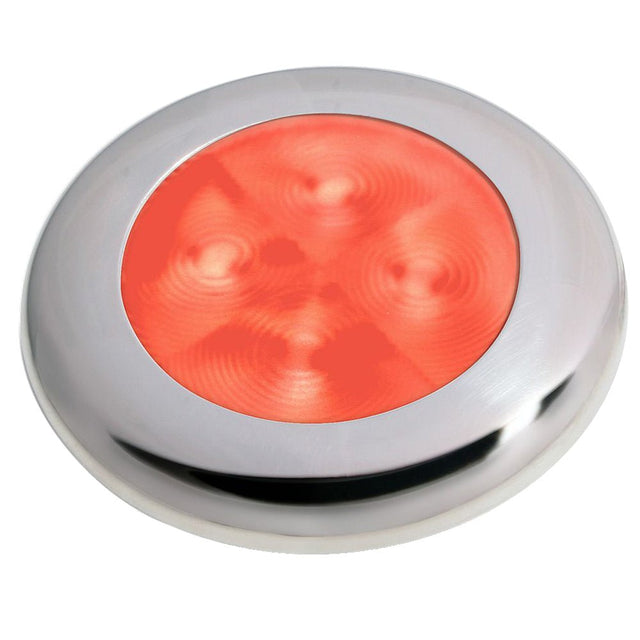Hella Marine Slim Line LED 'Enhanced Brightness' Round Courtesy Lamp - Red LED - Stainless Steel Bezel - 12V - 980507221 - CW65445 - Avanquil