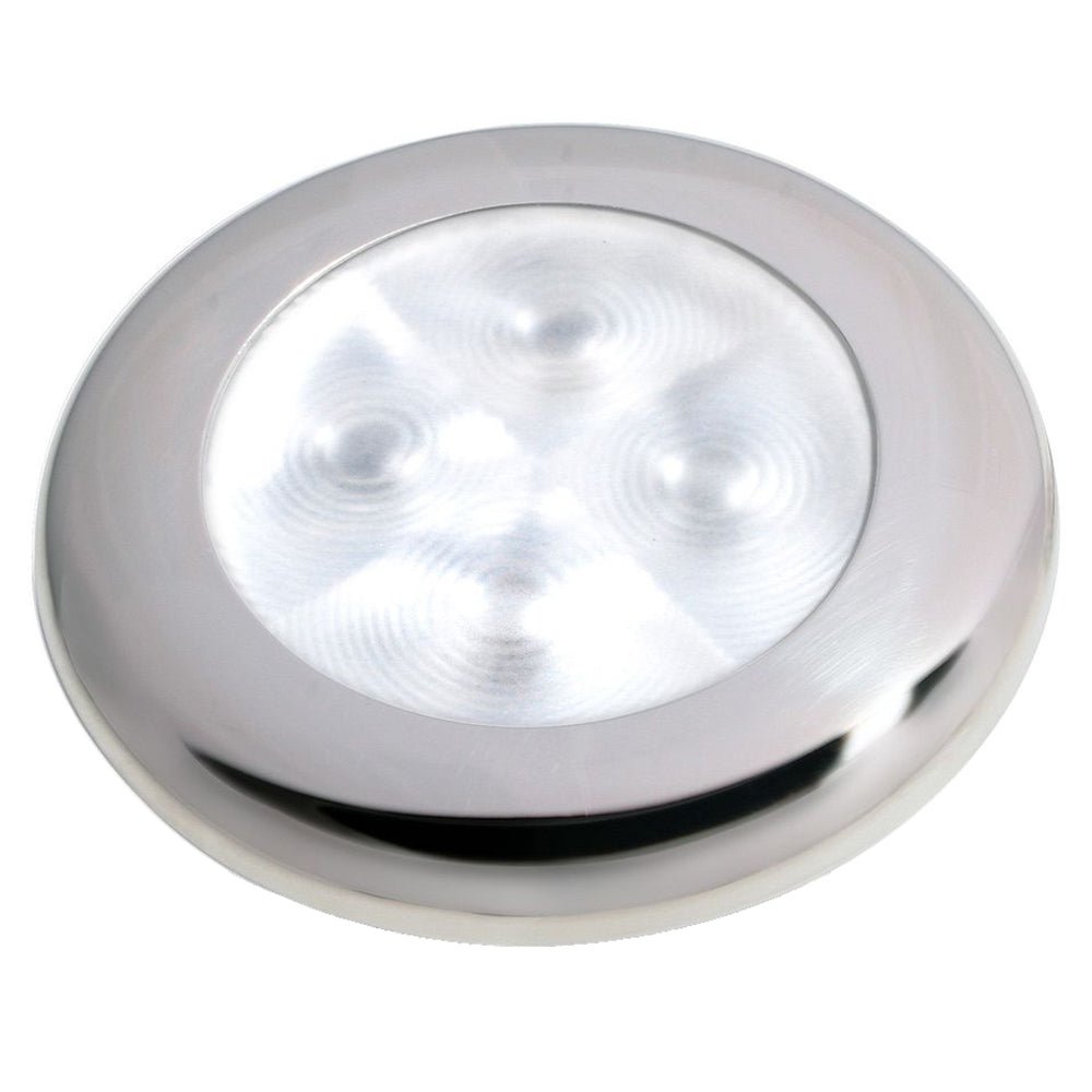 Hella Marine Slim Line LED 'Enhanced Brightness' Round Courtesy Lamp - White LED - Stainless Steel Bezel - 12V - 980500521 - CW65440 - Avanquil
