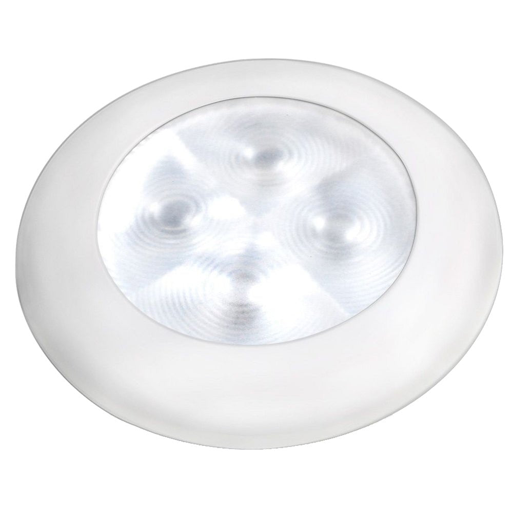 Hella Marine Slim Line LED 'Enhanced Brightness' Round Courtesy Lamp - White LED - White Plastic Bezel - 12V - 980500541 - CW65441 - Avanquil