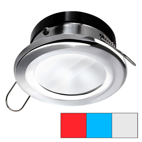 i2Systems Apeiron A1120 Spring Mount Light - Round - Red, Cool White & Blue - Polished Chrome - A1120Z-11HAE - CW81380 - Avanquil