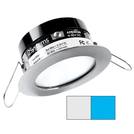 i2Systems Apeiron PRO A503 - 3W Spring Mount Light - Round - Cool White & Blue - Brushed Nickel Finish - A503-41AAG-E - CW82212 - Avanquil