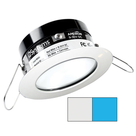 i2Systems Apeiron PRO A503 - 3W Spring Mount Light - Round - Cool White & Blue - White Finish - A503-31AAG-E - CW82242 - Avanquil