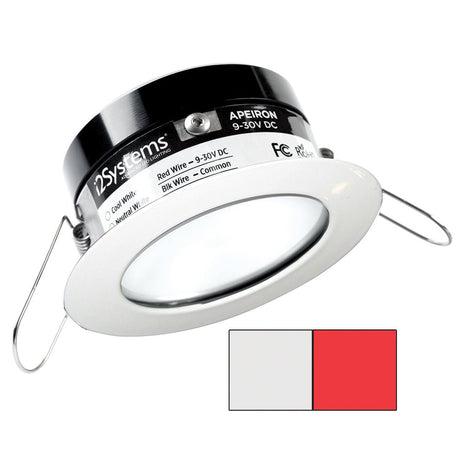 i2Systems Apeiron PRO A503 - 3W Spring Mount Light - Round - Cool White & Red - White Finish - A503-31AAG-H - CW82241 - Avanquil