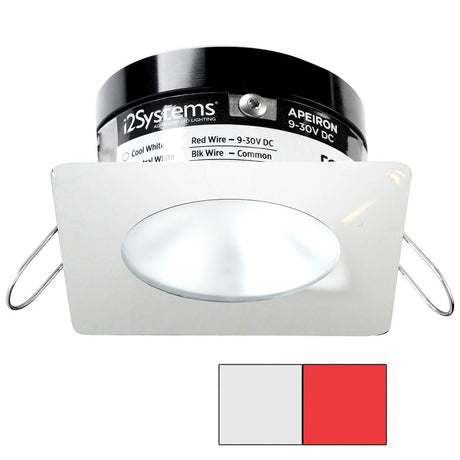 i2Systems Apeiron PRO A503 - 3W Spring Mount Light - Square/Round - Cool White & Red - White Finish - A503-32AAG-H - CW82246 - Avanquil
