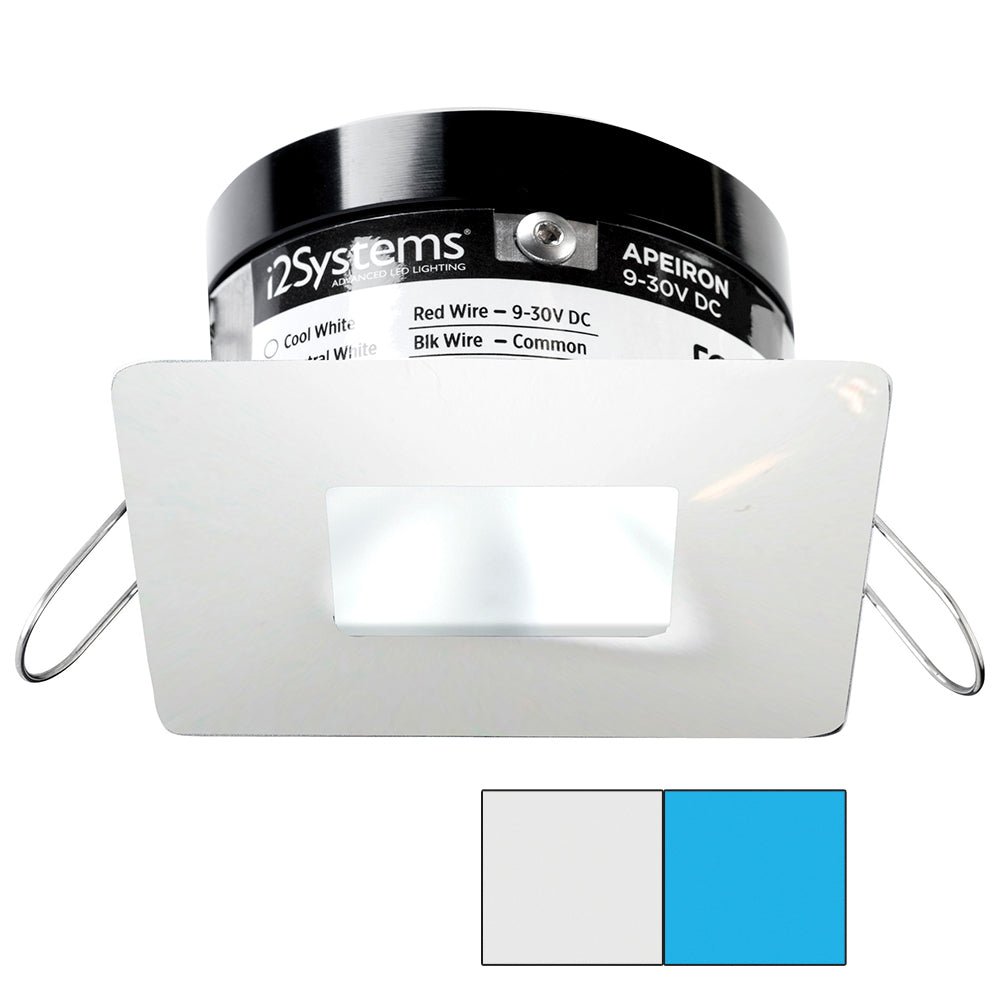 i2Systems Apeiron PRO A503 - 3W Spring Mount Light - Square/Square - Cool White & Blue - White Finish - A503-34AAG-E - CW82252 - Avanquil