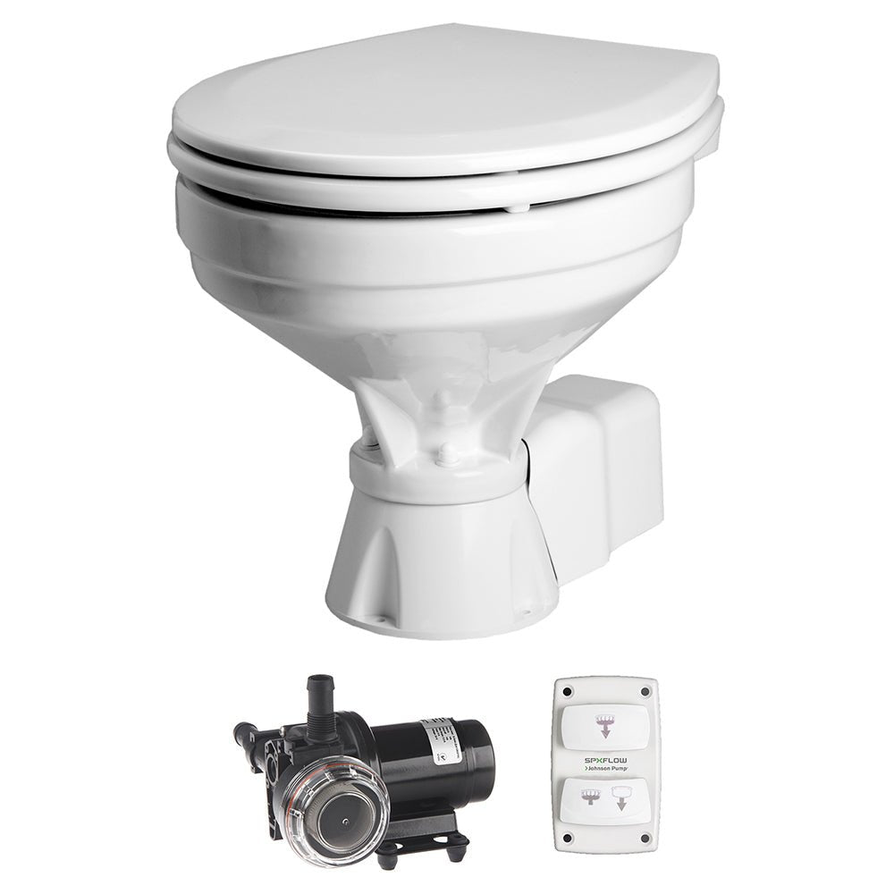 Johnson Pump Aqua T Toilet Silent Electric Comfort - 12V w/Pump - 80-47232-01 - CW79338 - Avanquil