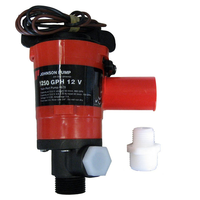 Johnson Pump Twin Port 1250 GPH Livewell Aerating Pump - 12V - 48103 - CW46995 - Avanquil