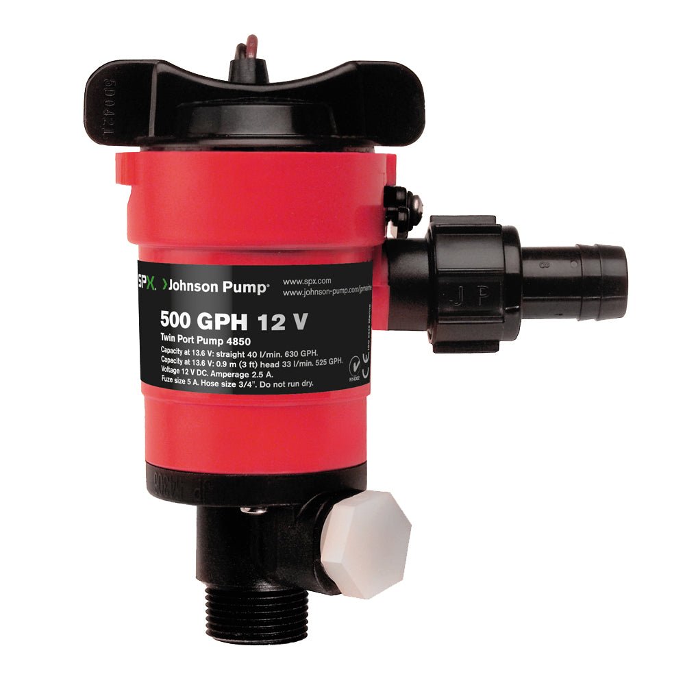 Johnson Pump Twin Port 500GPH Livewell Aerating Pump - 12V - 48503 - CW46976 - Avanquil