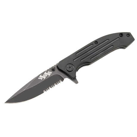 Kuuma 4.5" Serrated Edge Spring Assisted Folding Knife - Stainless Steel - 51911 - CW66400 - Avanquil