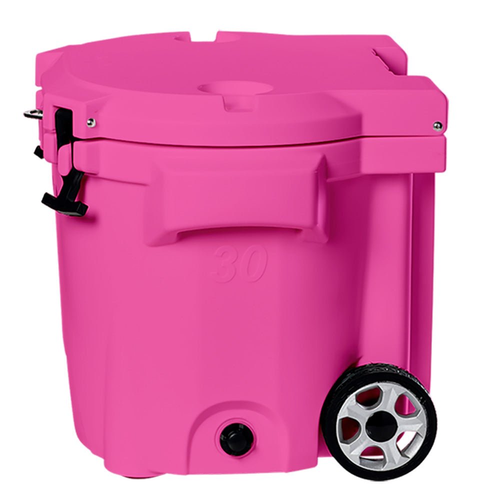 LAKA Coolers 30 Qt Cooler w/Telescoping Handle & Wheels - Pink - 1081 - CW96884 - Avanquil