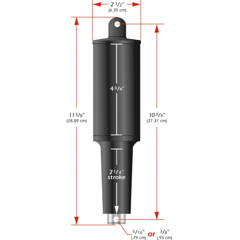 Lenco 101XD Extreme Duty Actuator - 24v - 2 1/4" Stroke - 3/8" Hardware - 15063-001 - CW29129 - Avanquil