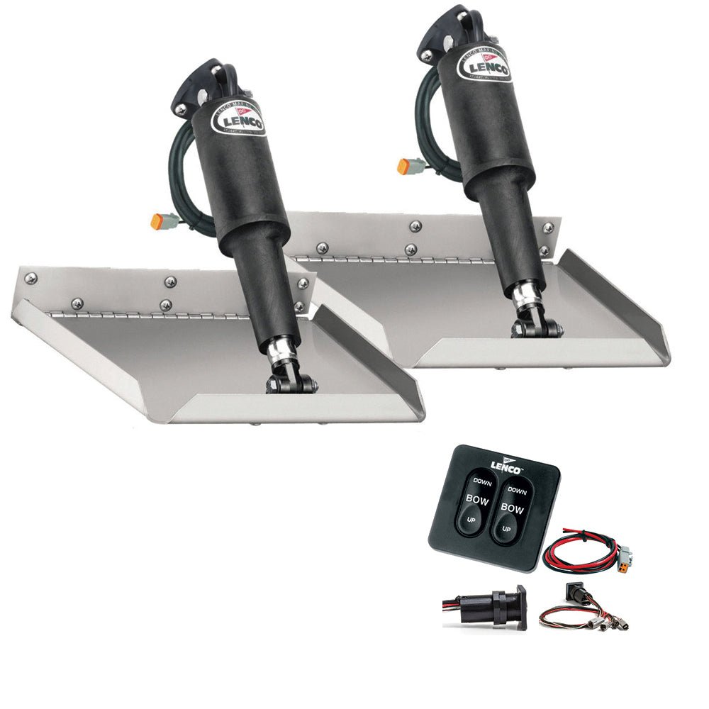 Lenco 12" x 12" Edgemount Trim Tab Kit w/Standard Tactile Switch Kit 12V - 15106-102 - CW29309 - Avanquil