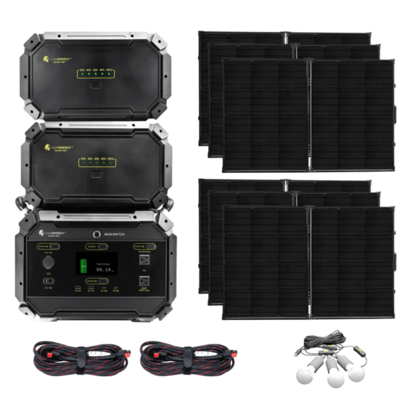 Lion Energy Safari ME + 100W Solar Panel Suitcases Complete Solar Generator Kit - LE-ME+EP[2]+50170163[6]+50170031[2]+50170084-1 - Avanquil