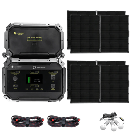 Lion Energy Safari ME + 100W Solar Panel Suitcases Complete Solar Generator Kit - LE-ME+EP+50170163[4]+50170031[2]+50170084-1 - Avanquil