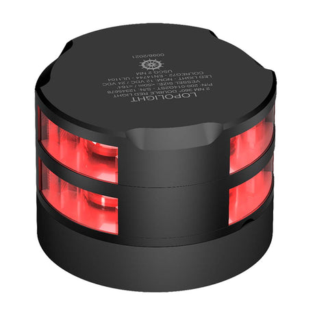 Lopolight Series 200-014 - Double Stacked Navigation Light - 2NM - Horizontal Mount - Red - Black Housing - 200-014G2ST-B - CW89113 - Avanquil