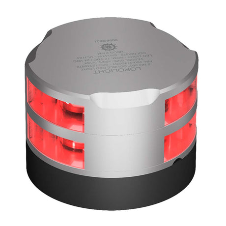 Lopolight Series 200-014 - Double Stacked Navigation Light - 2NM - Horizontal Mount - Red - Silver Housing - 200-014G2ST - CW89112 - Avanquil