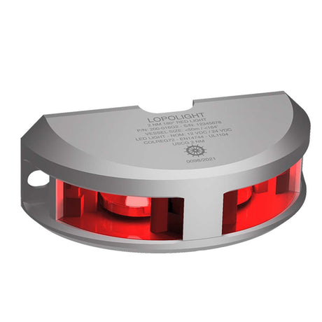 Lopolight Series 200-016 - Navigation Light - 2NM - Vertical Mount - Red - Silver Housing - 200-016G2 - CW89118 - Avanquil