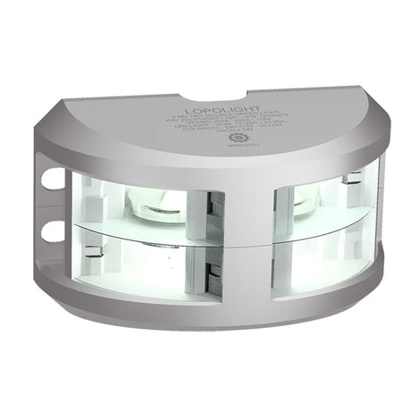Lopolight Series 200-024 - Double Stacked Navigation Light - 2NM - Vertical Mount - White - Silver Housing - 200-024G2ST - CW89128 - Avanquil