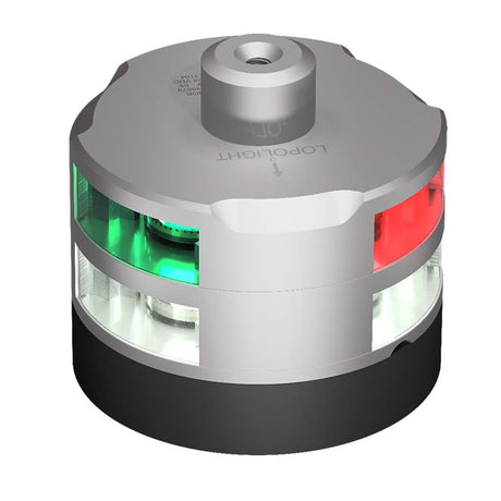 Lopolight Series 201-007 - Tri-Color Navigation/Anchor/Windex Light - 2NM - Horizontal Mount - Silver Housing - 201-007G2SW-30M - CW89078 - Avanquil