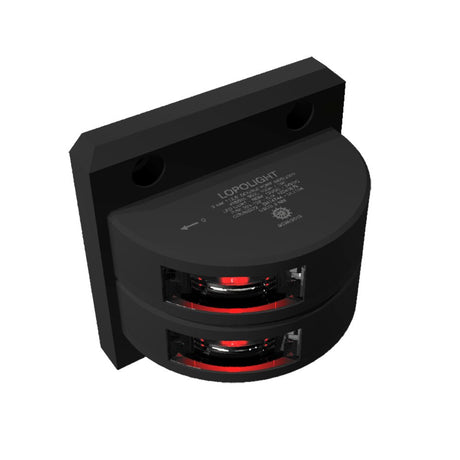 Lopolight Series 301-102 - Double Stacked Port Sidelight - 3NM - Vertical Mount - Red - Black Housing - 301-102ST-B - CW75965 - Avanquil