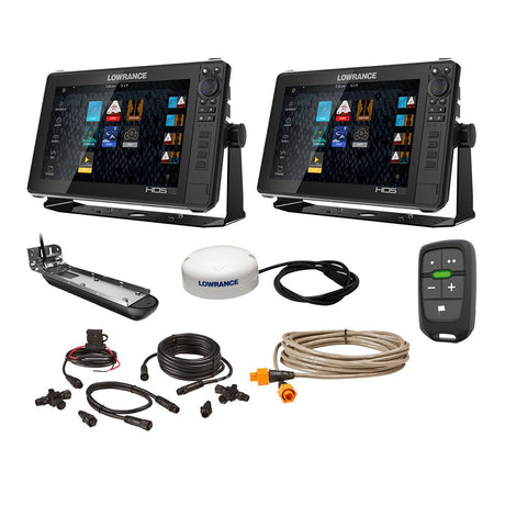 Lowrance HDS Live Bundle - 2 -12" Displays, AI 3-In-1 T/M Transducer, Point 1 GPS, LR-1 Remote & Cabling - 000-15783-001 - CW85715 - Avanquil