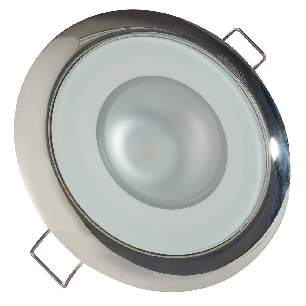 Lumitec Mirage - Flush Mount Down Light - Glass Finish/Polished SS - 4-Color Red/Blue/Purple Non Dimming w/White Dimming - 113110 - CW46561 - Avanquil