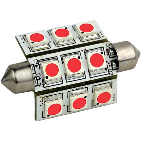 Lunasea Pointed Festoon 9 LED Light Bulb - 42mm - Red - LLB-189R-21-00 - CW53293 - Avanquil