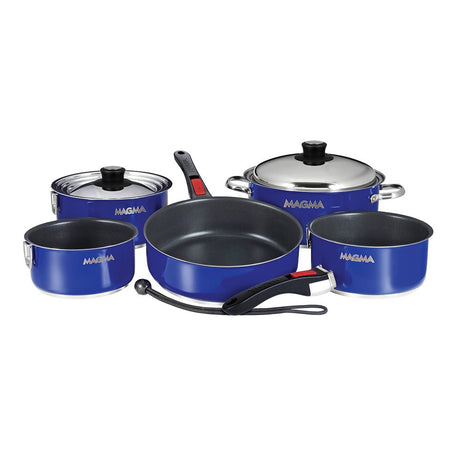 Magma Nestable 10 Piece Induction Non-Stick Enamel Finish Cookware Set - Cobalt Blue - A10-366-CB-2-IN - CW97256 - Avanquil