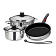 Magma Nesting 7-Piece Induction Compatible Cookware - Stainless Steel Exterior & Slate Black Ceramica Non-Stick Interior - A10-363-2-IND - CW58440 - Avanquil