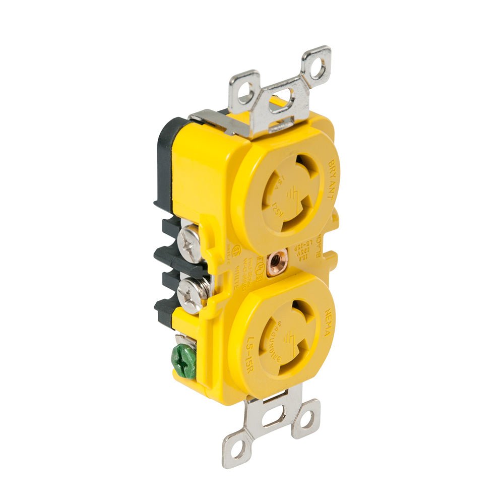 Marinco Locking Receptacle - 15A, 125V - Yellow - 4700CR - CW89023 - Avanquil