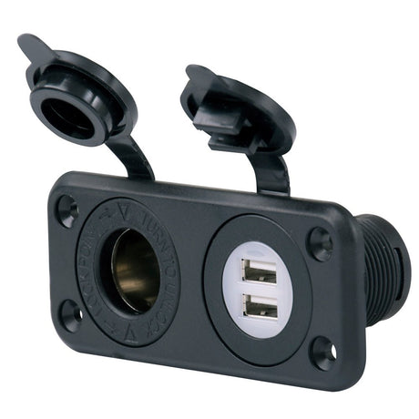 Marinco SeaLink® Deluxe Dual USB Charger & 12V Receptacle - 12VCOMBO - CW53527 - Avanquil
