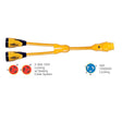 Marinco Y504-2-30 EEL (2)-30A-125V Female to (1)50A-125/250V Male "Y" Adapter - Yellow - CW49366 - Avanquil