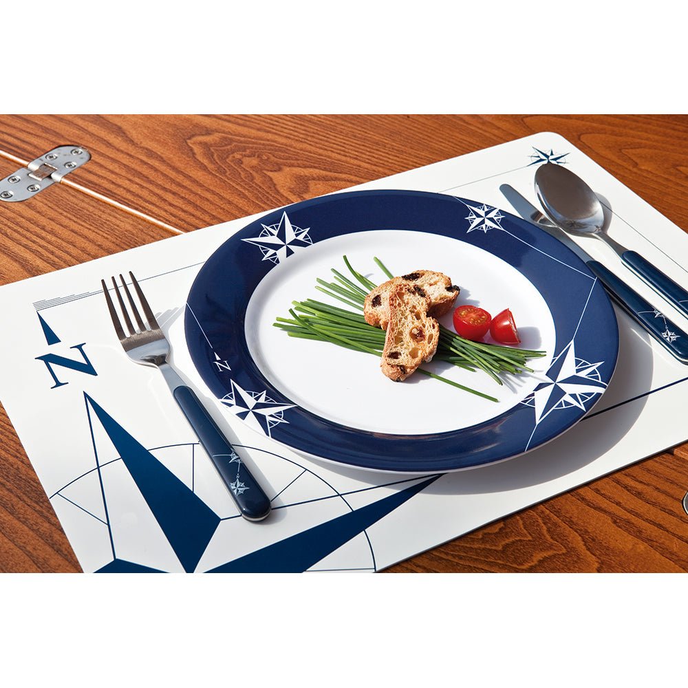 Marine Business Melamine Non-Slip, Flat, Round Dinner Plate - NORTHWIND - 10" Set of 6 - 15001C - CW89523 - Avanquil
