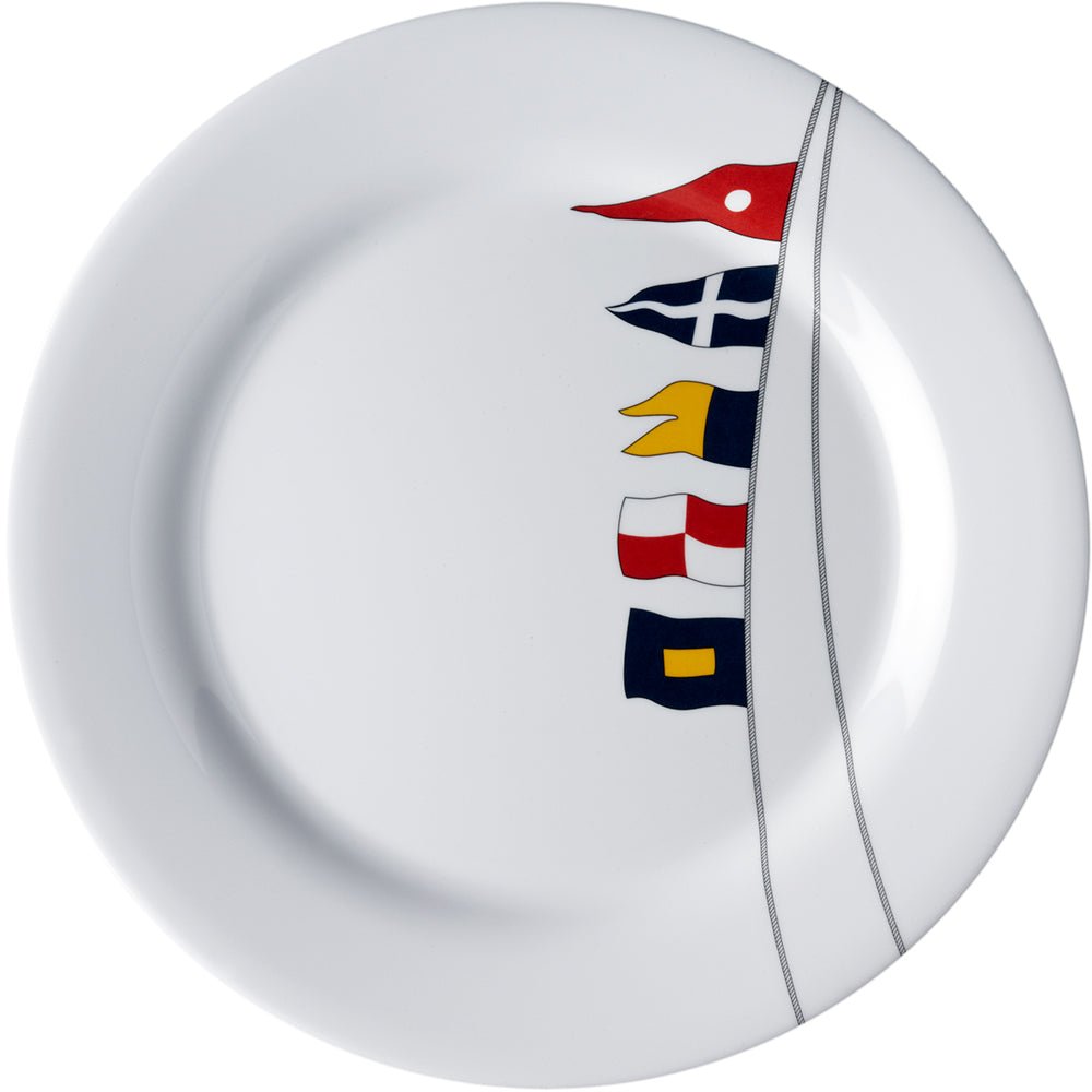 Marine Business Melamine Non-Slip, Flat, Round Dinner Plate - REGATA - 10" Set of 6 - 12001C - CW89590 - Avanquil