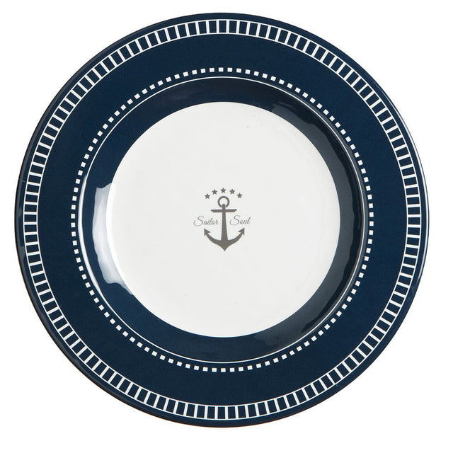 Marine Business Melamine Round Dessert Plate - SAILOR SOUL - 7" Set of 6 - 14003C - CW89636 - Avanquil