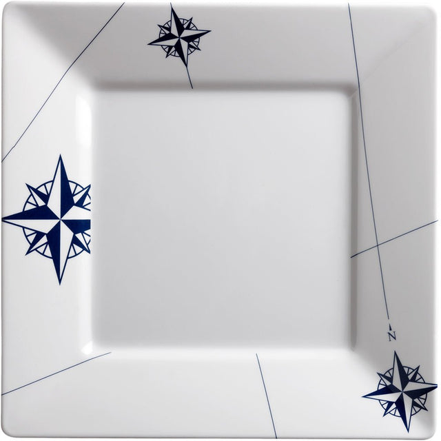 Marine Business Melamine Square, Flat Dinner Plate - NORTHWIND - 10" x 10" Set of 6 - 15021C - CW89544 - Avanquil
