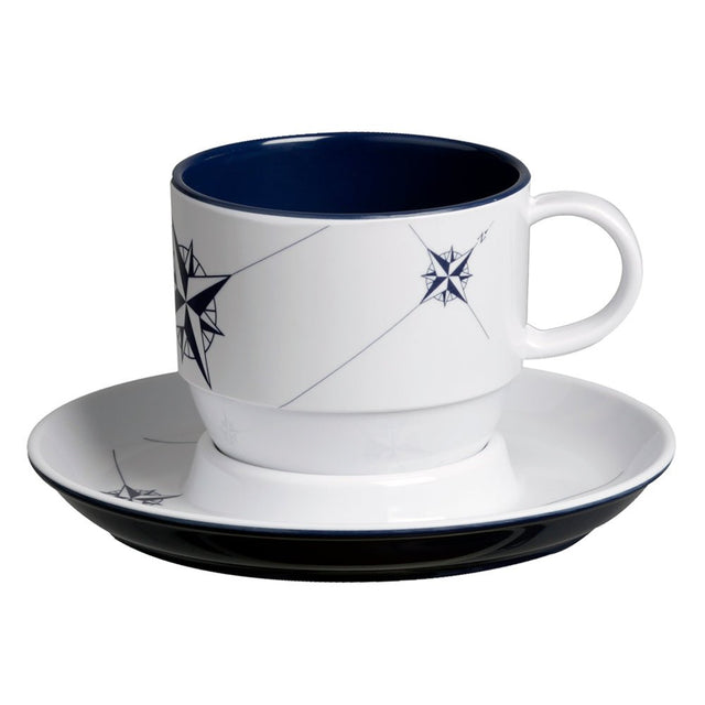 Marine Business Melamine Tea Cup & Plate Breakfast Set - NORTHWIND - Set of 6 - 15005C - CW89530 - Avanquil