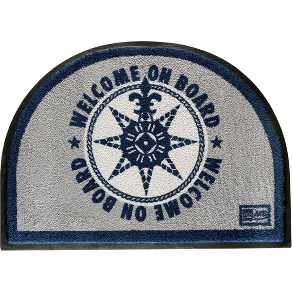Marine Business Non-Slip WELCOME ON BOARD Half-Moon-Shaped Mat - Blue/Grey - 41220 - CW89747 - Avanquil