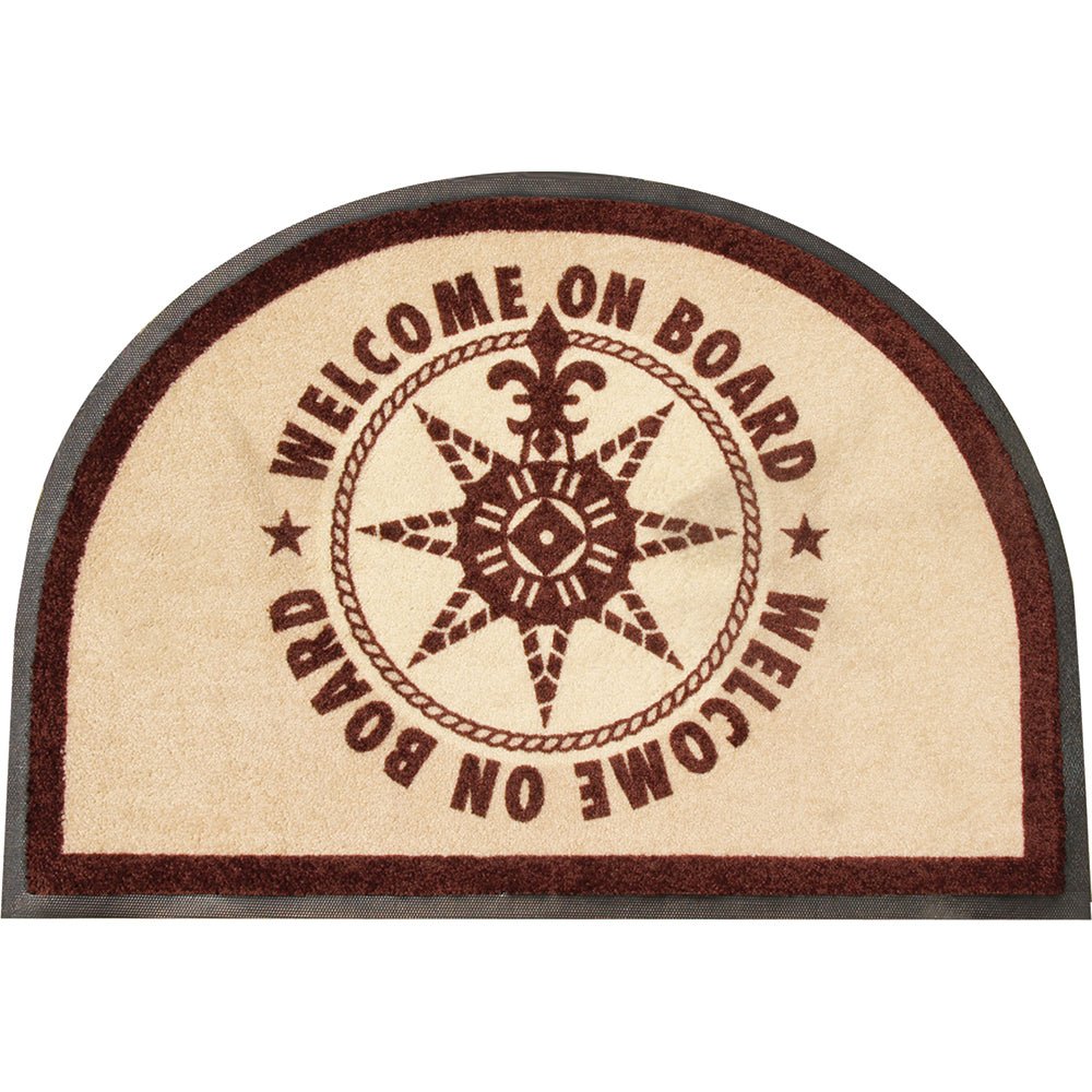 Marine Business Non-Slip WELCOME ON BOARD Half-Moon-Shaped Mat - Brown - 41218 - CW89746 - Avanquil