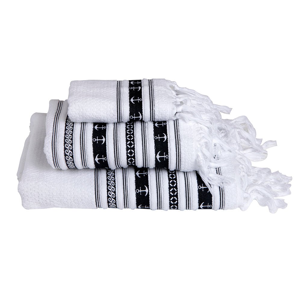 Marine Business White/Anchors Towel Set - SANTORINI - Set of 3 - 53103 - CW89754 - Avanquil
