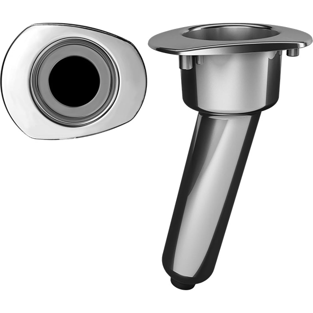 Mate Series Elite Screwless Stainless Steel 15° Rod & Cup Holder - Drain - Oval Top - C2015DS - CW72518 - Avanquil