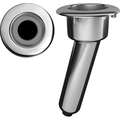 Mate Series Elite Screwless Stainless Steel 15° Rod & Cup Holder - Drain - Round Top - C1015DS - CW72508 - Avanquil