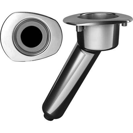 Mate Series Elite Screwless Stainless Steel 30° Rod & Cup Holder - Drain - Oval Top - C2030DS - CW72516 - Avanquil